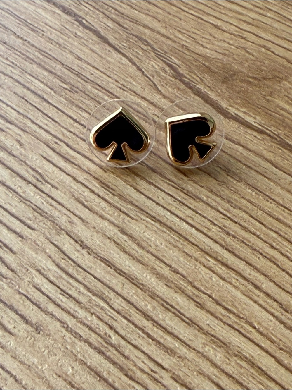 Gold and Black Kate Spade Stud Earrings